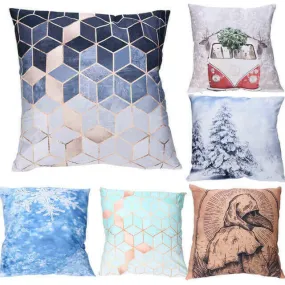 1 Pcs Pillowcase Print Pillow Cases Polyester Sofa