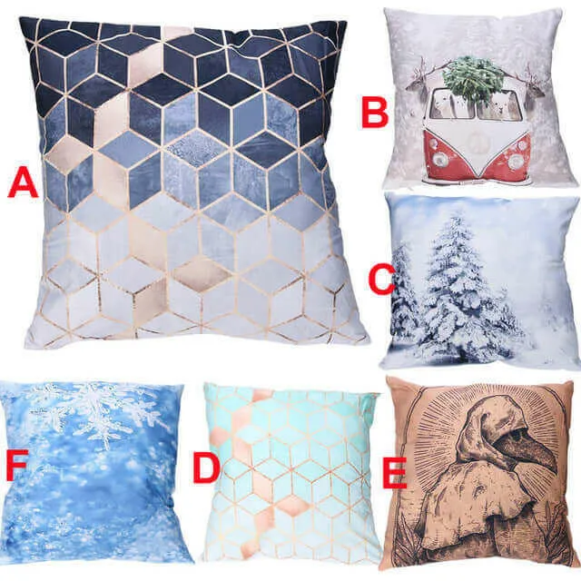 1 Pcs Pillowcase Print Pillow Cases Polyester Sofa