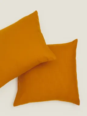 100% Linen European Pillowcase Set (of two) in Tumeric