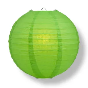 10" Grass Greenery Round Paper Lantern, Even Ribbing, Chinese Hanging Wedding & Party Decoration