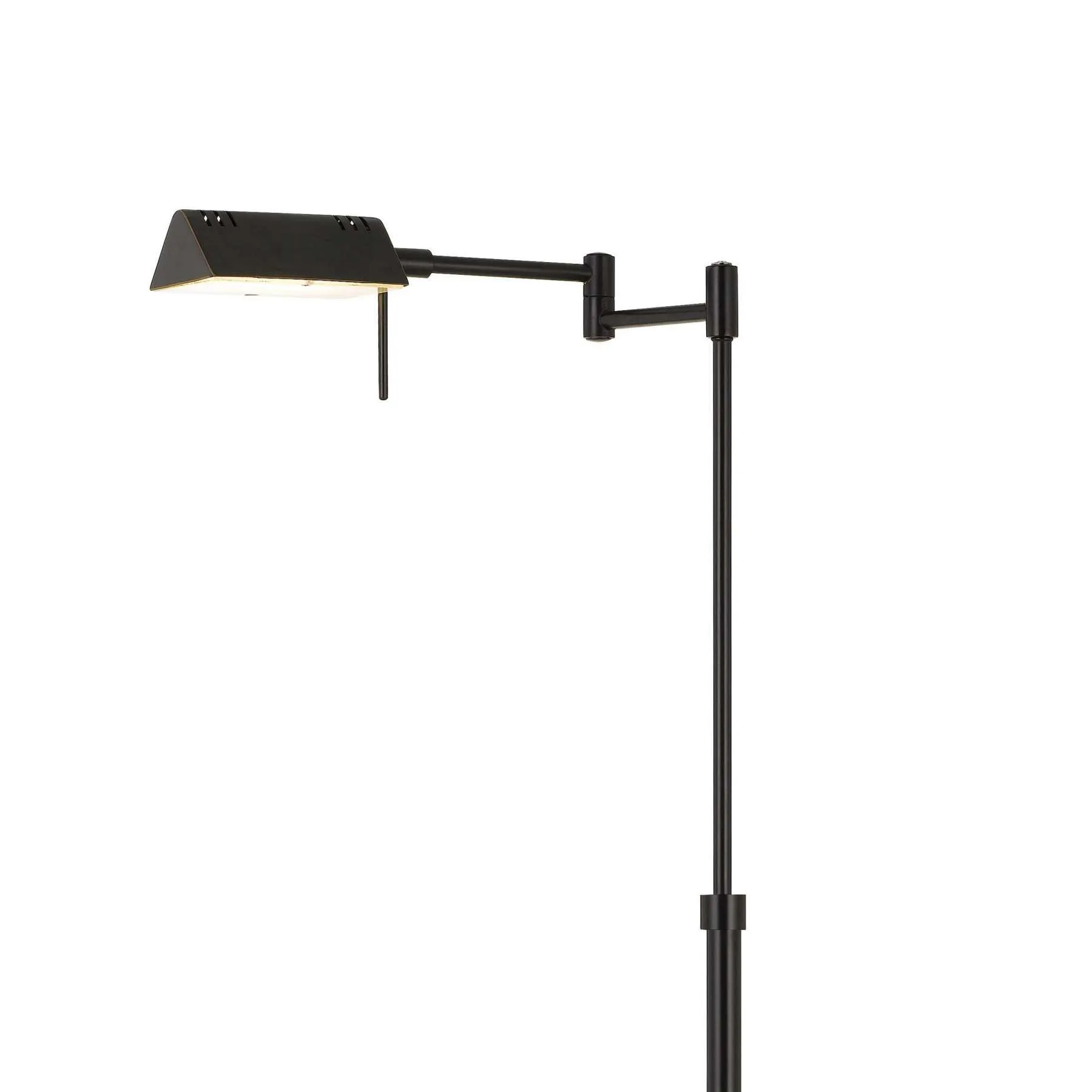 10W Led Adjustable Metal Floor Lamp With Swing Arm, Black By Benzara