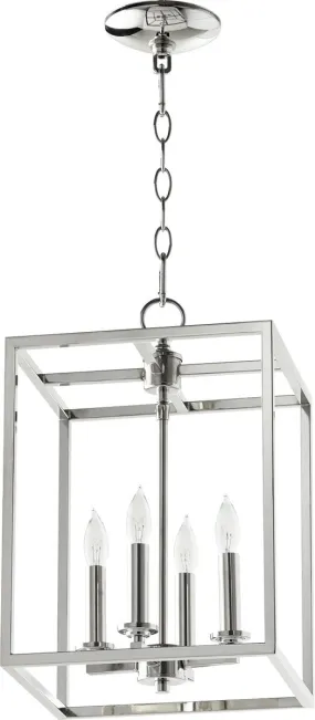 11"W 4-light Entry Foyer Hall Chandelier Polished Nickel