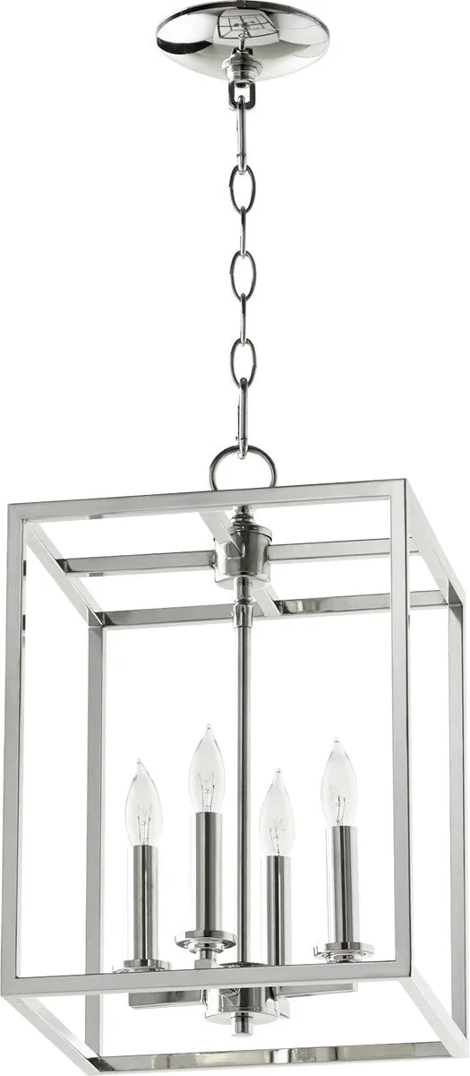 11"W 4-light Entry Foyer Hall Chandelier Polished Nickel