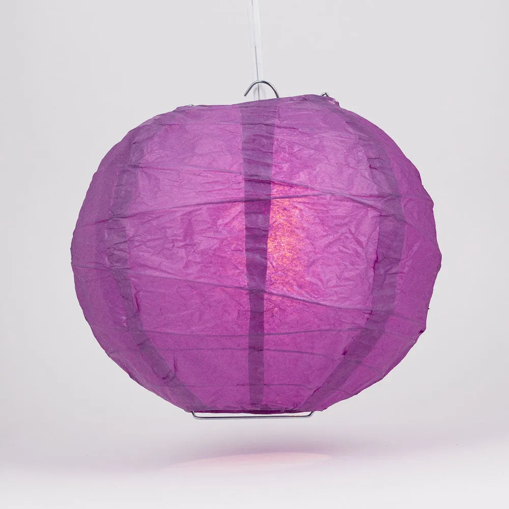 12" Violet / Orchid Round Paper Lantern, Crisscross Ribbing, Chinese Hanging Wedding & Party Decoration