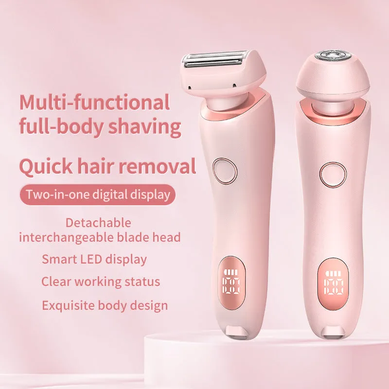 2-in-1 USB Rechargeable Hair Removal Epilator & Trimmer Face, Body, Bikini Shaver for Women