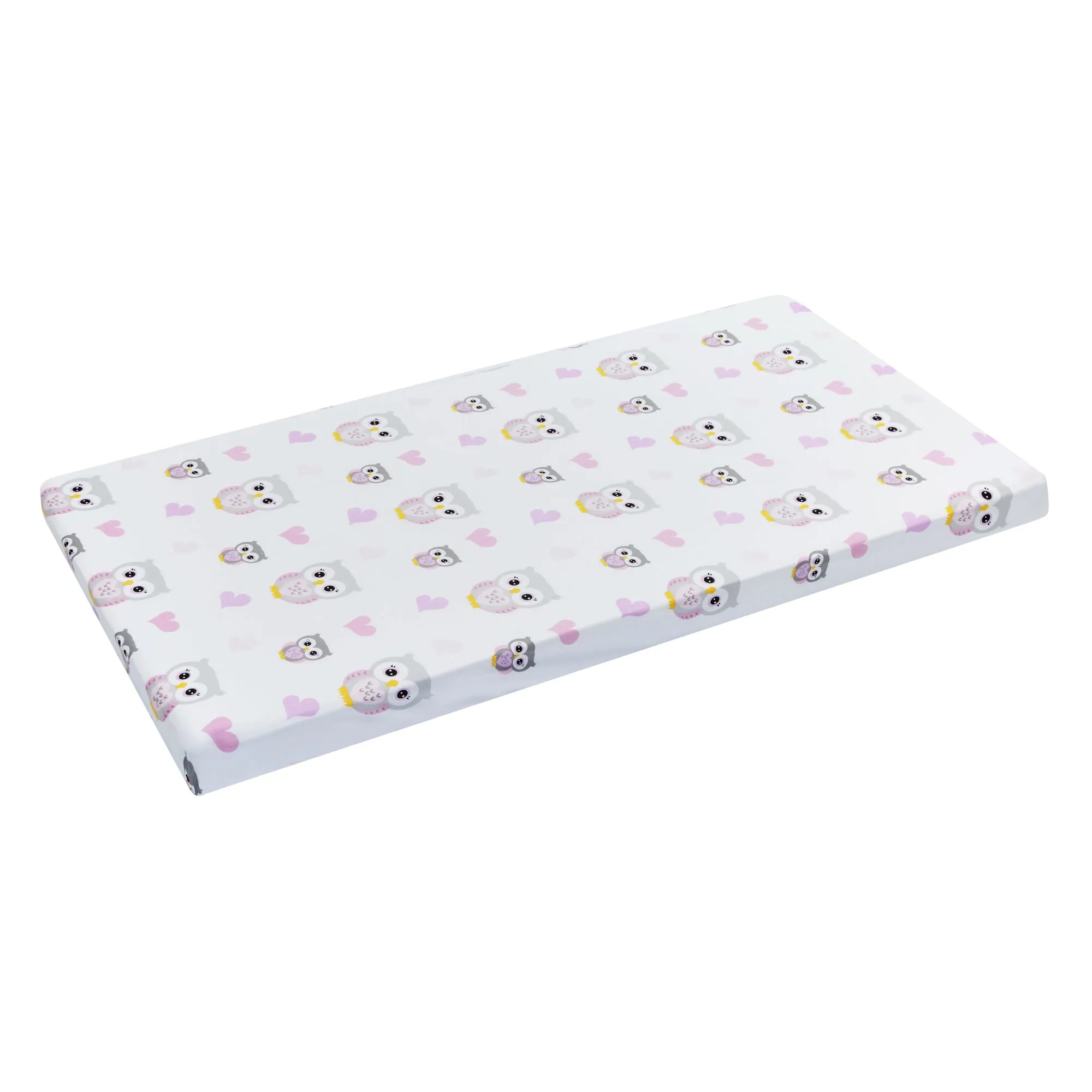 2 Pack Baby Cradle Sheets - Owls/Pink