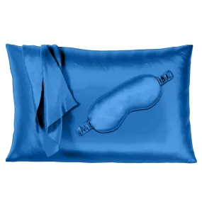 22 Momme Silk Pillowcase & Sleep Mask Gift Set - Sapphire