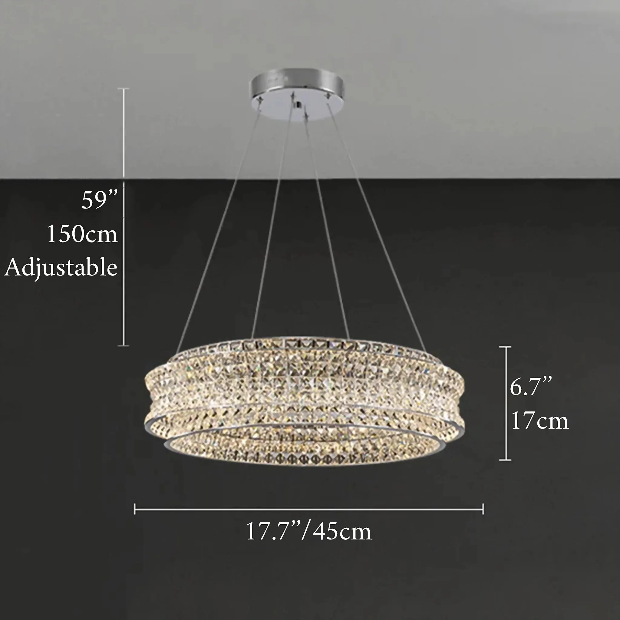 Albano Vercellese | Chic Chrome/Gold Creative Round Crystal Chandelier