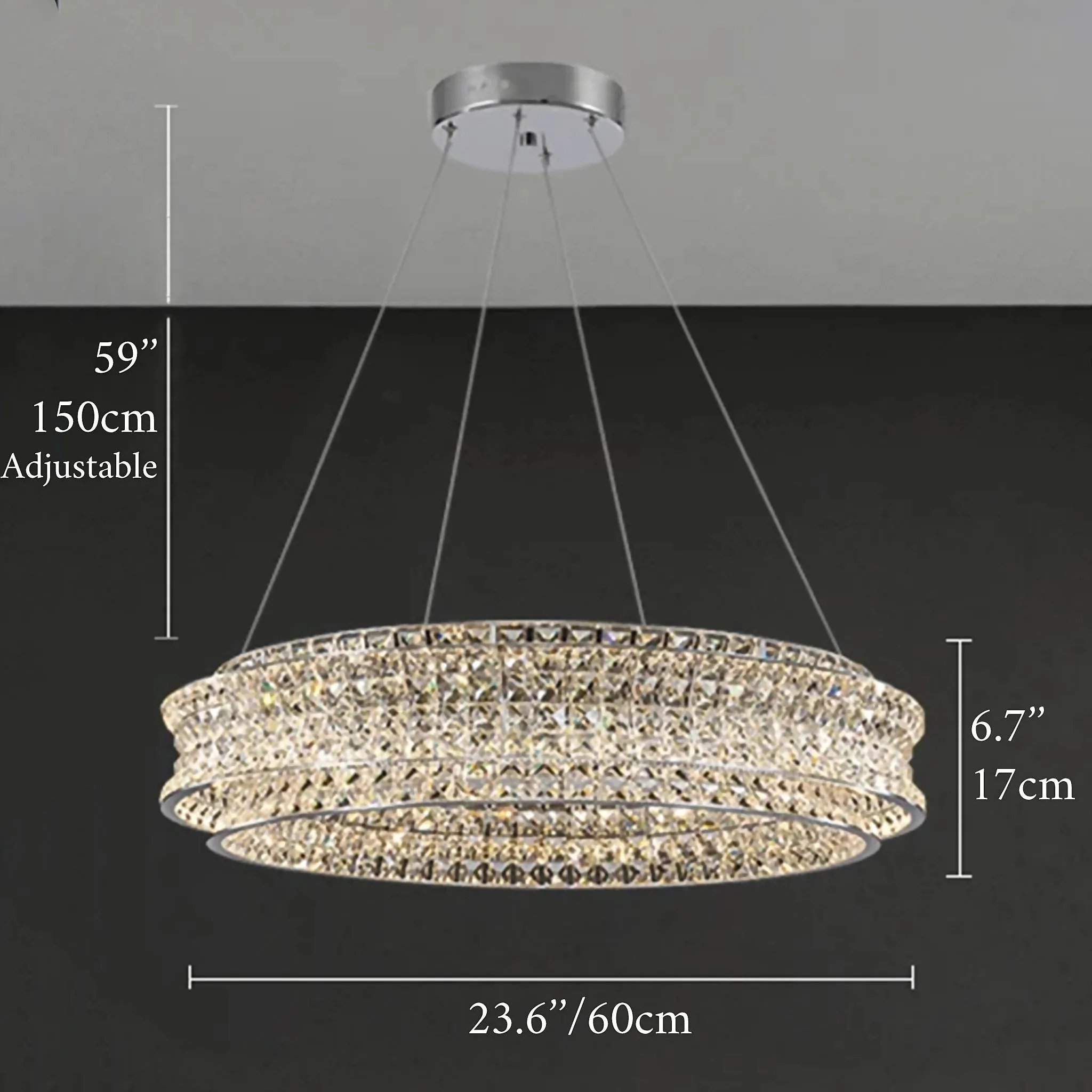 Albano Vercellese | Chic Chrome/Gold Creative Round Crystal Chandelier