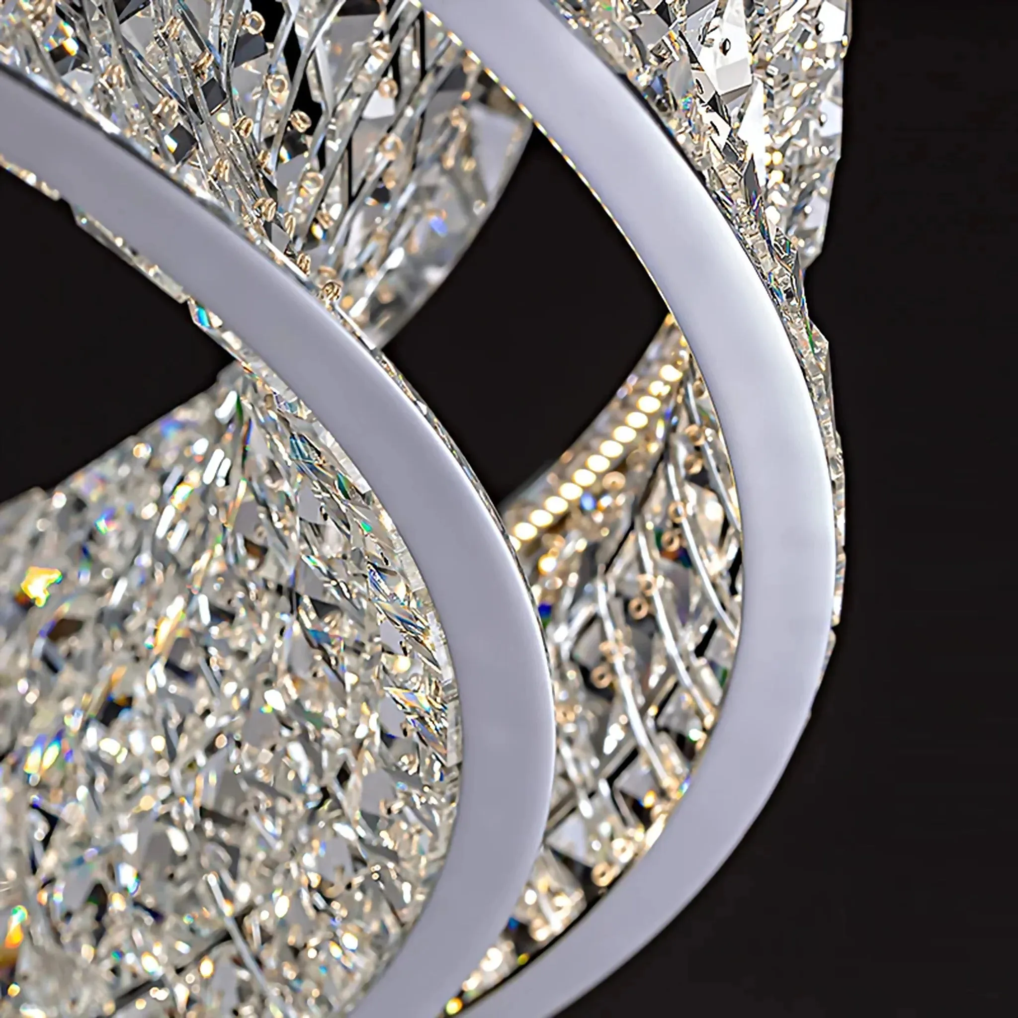 Albano Vercellese | Chic Chrome/Gold Creative Round Crystal Chandelier