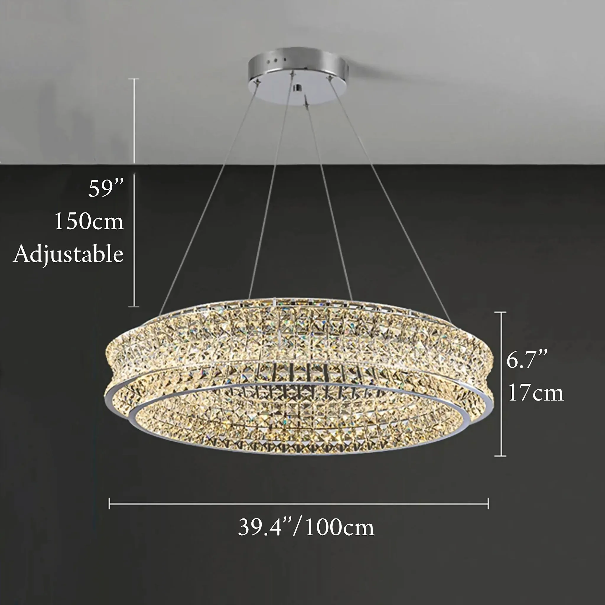 Albano Vercellese | Chic Chrome/Gold Creative Round Crystal Chandelier