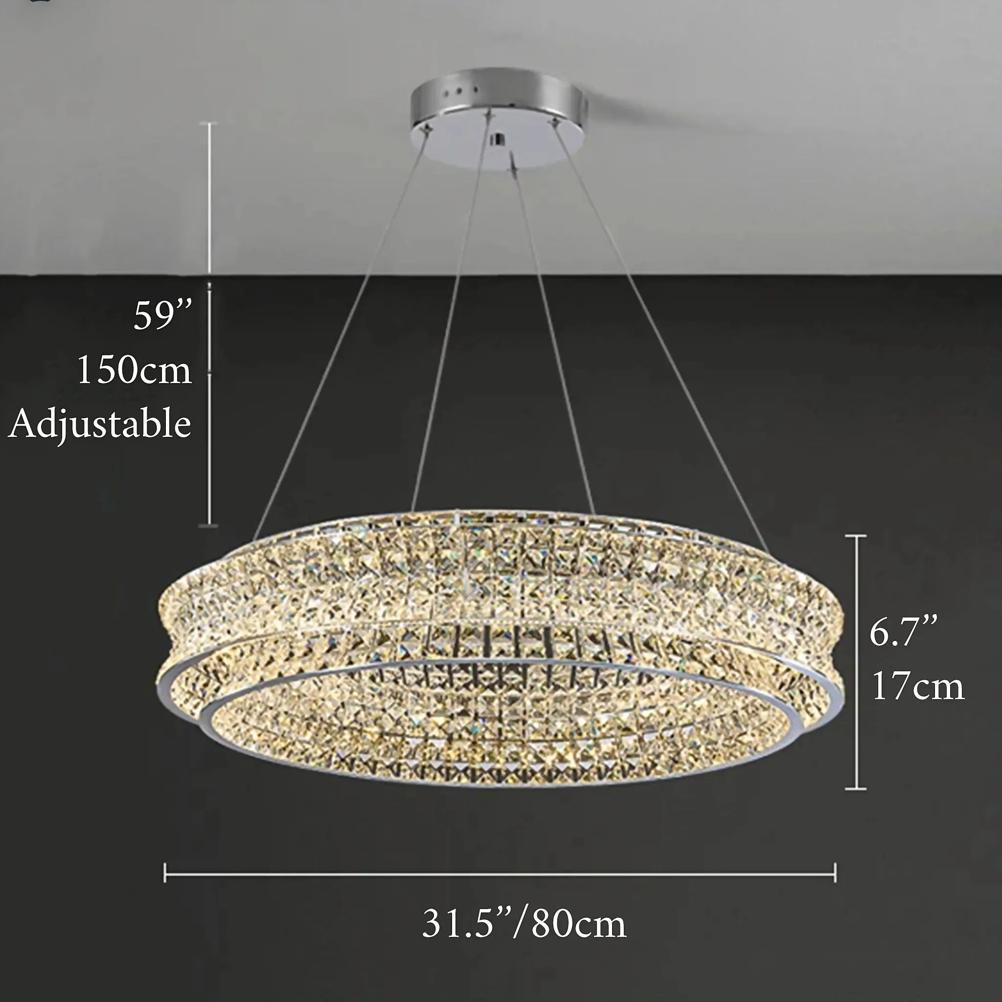 Albano Vercellese | Chic Chrome/Gold Creative Round Crystal Chandelier