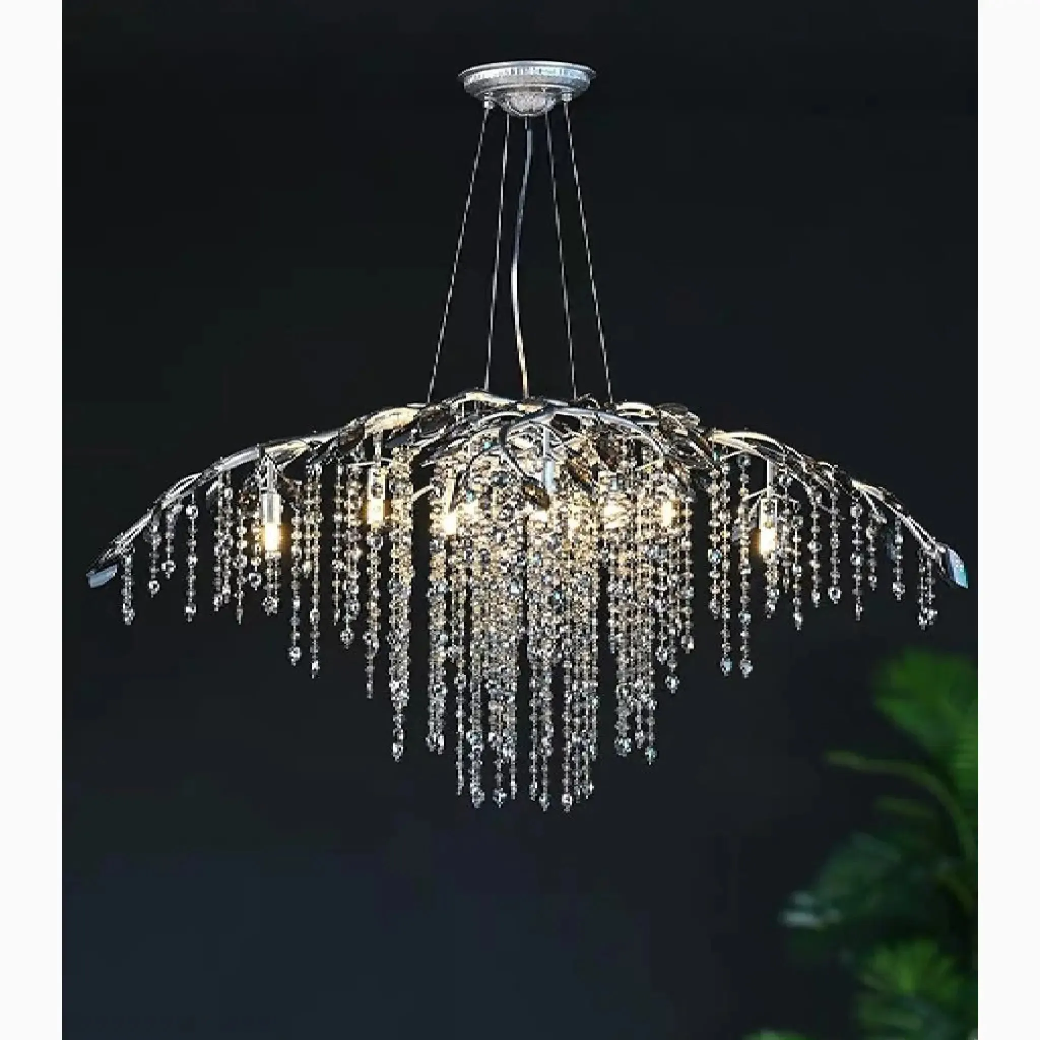 Alfiano Natta | Luxury Gold/Chrome Vintage Crystal Hanging Lamp For Living Room