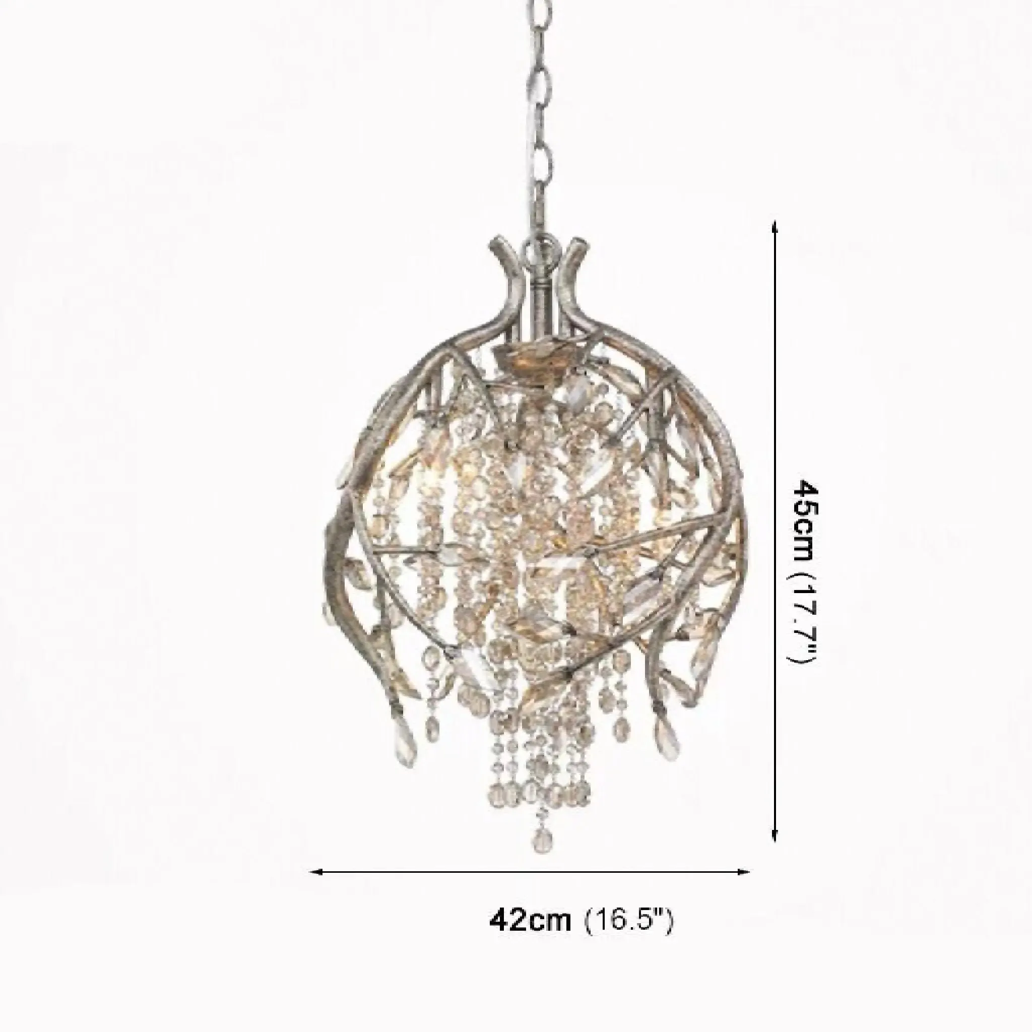 Alfiano Natta | Luxury Gold/Chrome Vintage Crystal Hanging Lamp For Living Room