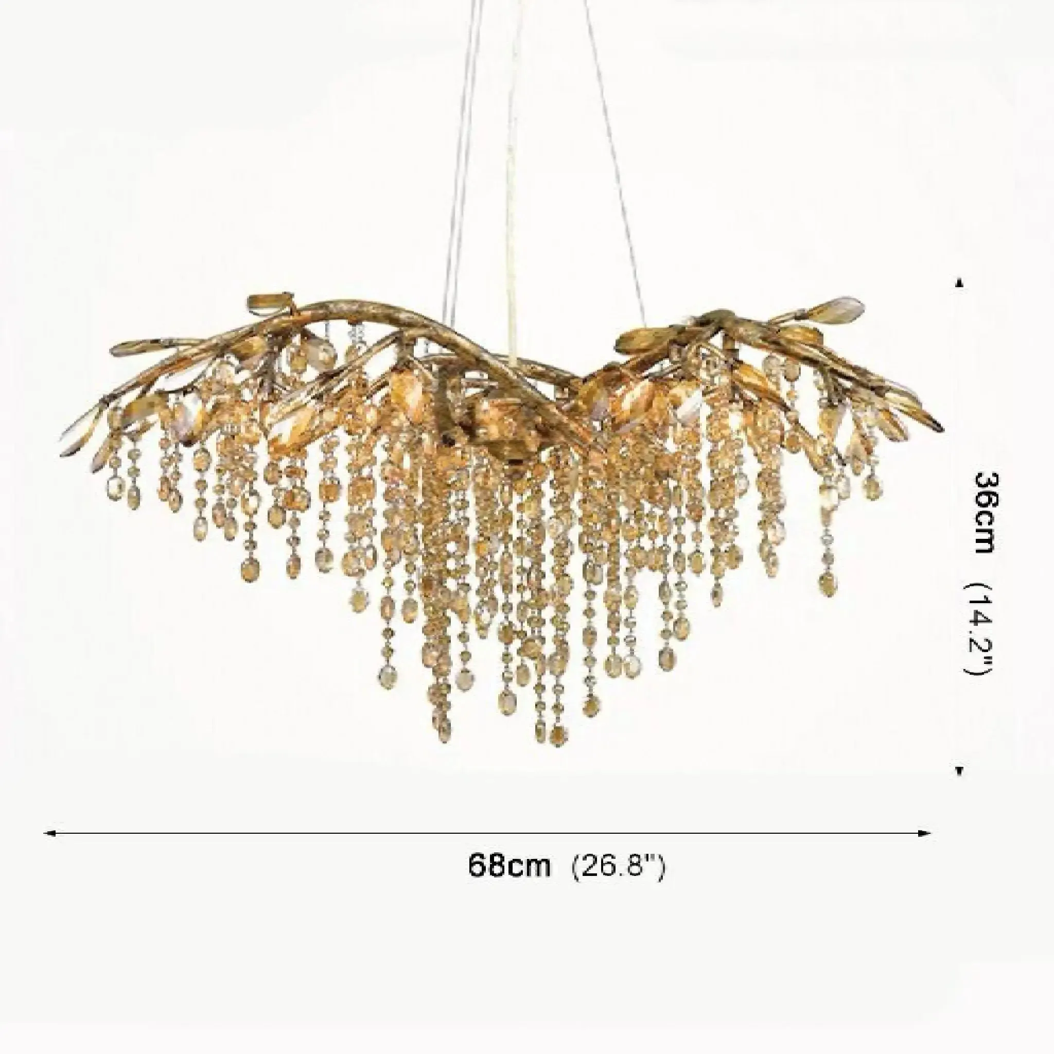 Alfiano Natta | Luxury Gold/Chrome Vintage Crystal Hanging Lamp For Living Room