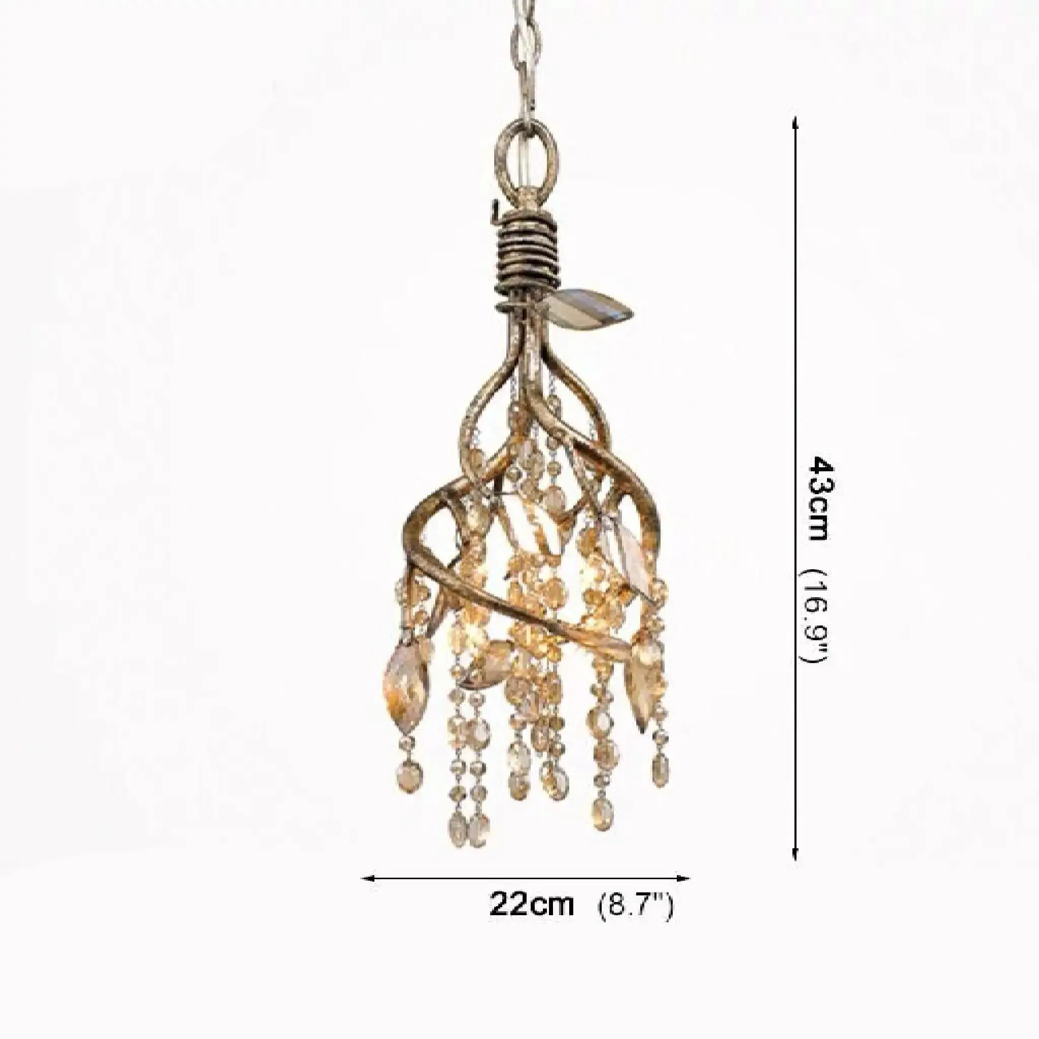 Alfiano Natta | Luxury Gold/Chrome Vintage Crystal Hanging Lamp For Living Room