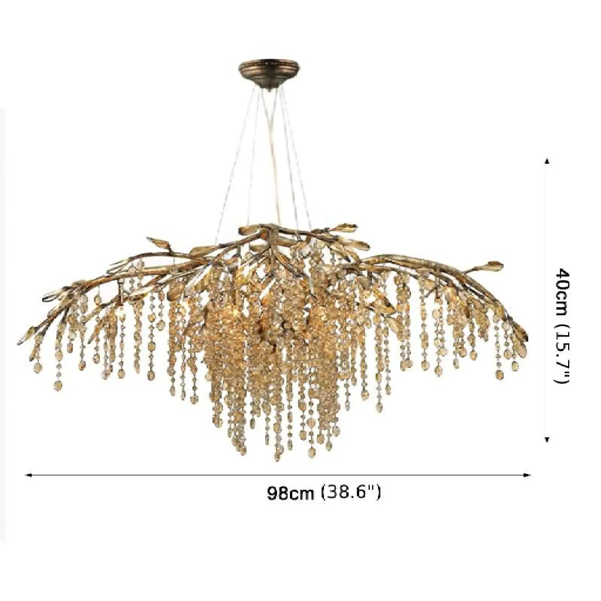 Alfiano Natta | Luxury Gold/Chrome Vintage Crystal Hanging Lamp For Living Room