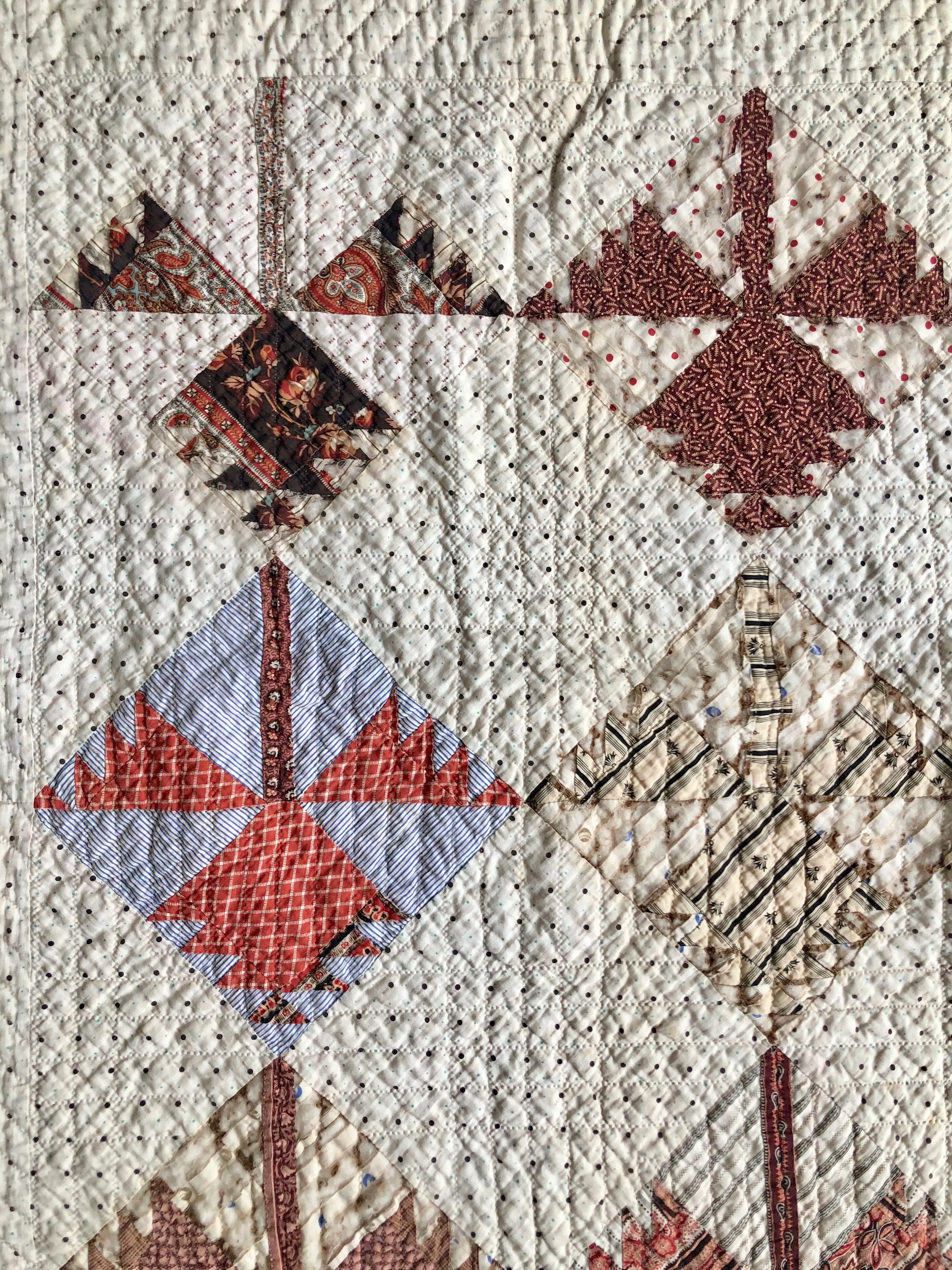 Antique English Ivy Quilt c. 1860s-1880s