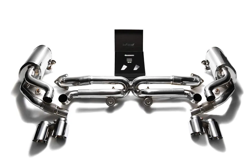 ARMYTRIX Stainless Steel Valvetronic Exhaust System Quad Chrome Silver Tips Porsche 991 Carrera | S 2012-2016