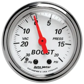 AutoMeter 1372 GAUGE; VAC/BOOST; 2 1/16in.; 30INHG-20PSI; MECHANICAL; ARCTIC WHITE