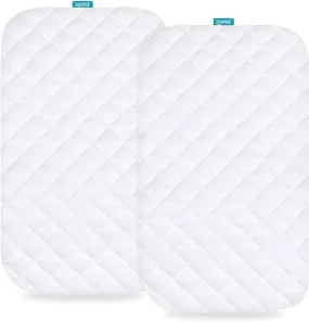 Bassinet Mattress Pad Cover - Fits ANGELBLISS 3 in 1 Rocking Bassinet, 2 Pack, Bamboo, Waterproof