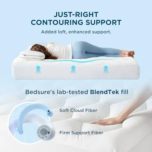 Bedsure Breescape Mattress Topper Twin Size, Cooling Pillow Top Twin Mattress Pad, Extra Thick Soft Quilted Mattress Cover, with a Deep Pocket Fitted to 8"-21" Mattresses