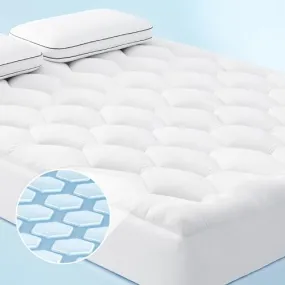 Bedsure Breescape Mattress Topper Twin Size, Cooling Pillow Top Twin Mattress Pad, Extra Thick Soft Quilted Mattress Cover, with a Deep Pocket Fitted to 8"-21" Mattresses