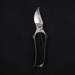 Black Musashi Pruning Shears / Garden Scissors Left-hand Forged Handmade 200mm