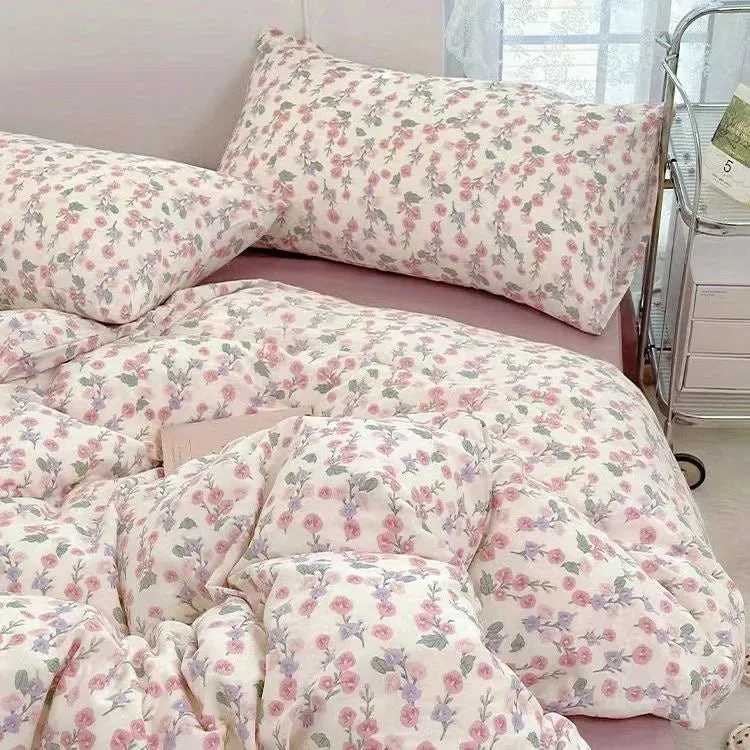 Blue Flower Duvet Cover Set