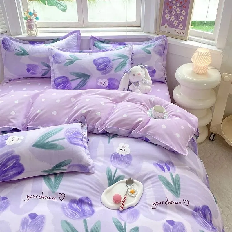 Blue Flower Duvet Cover Set