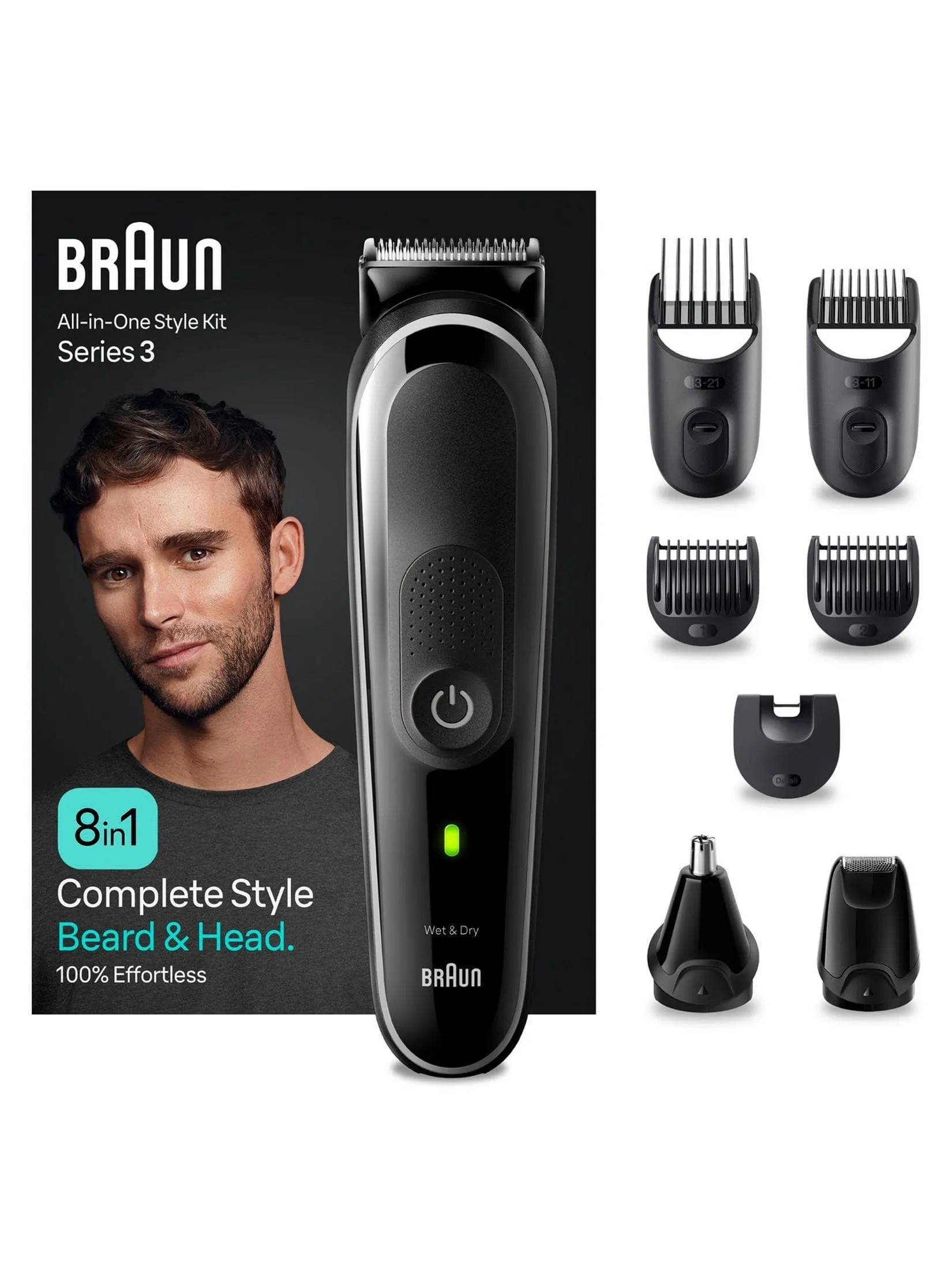 Braun All-In-One Style Kit Series 3 MGK3440, 8-in1 Kit For Beard, Hair & More