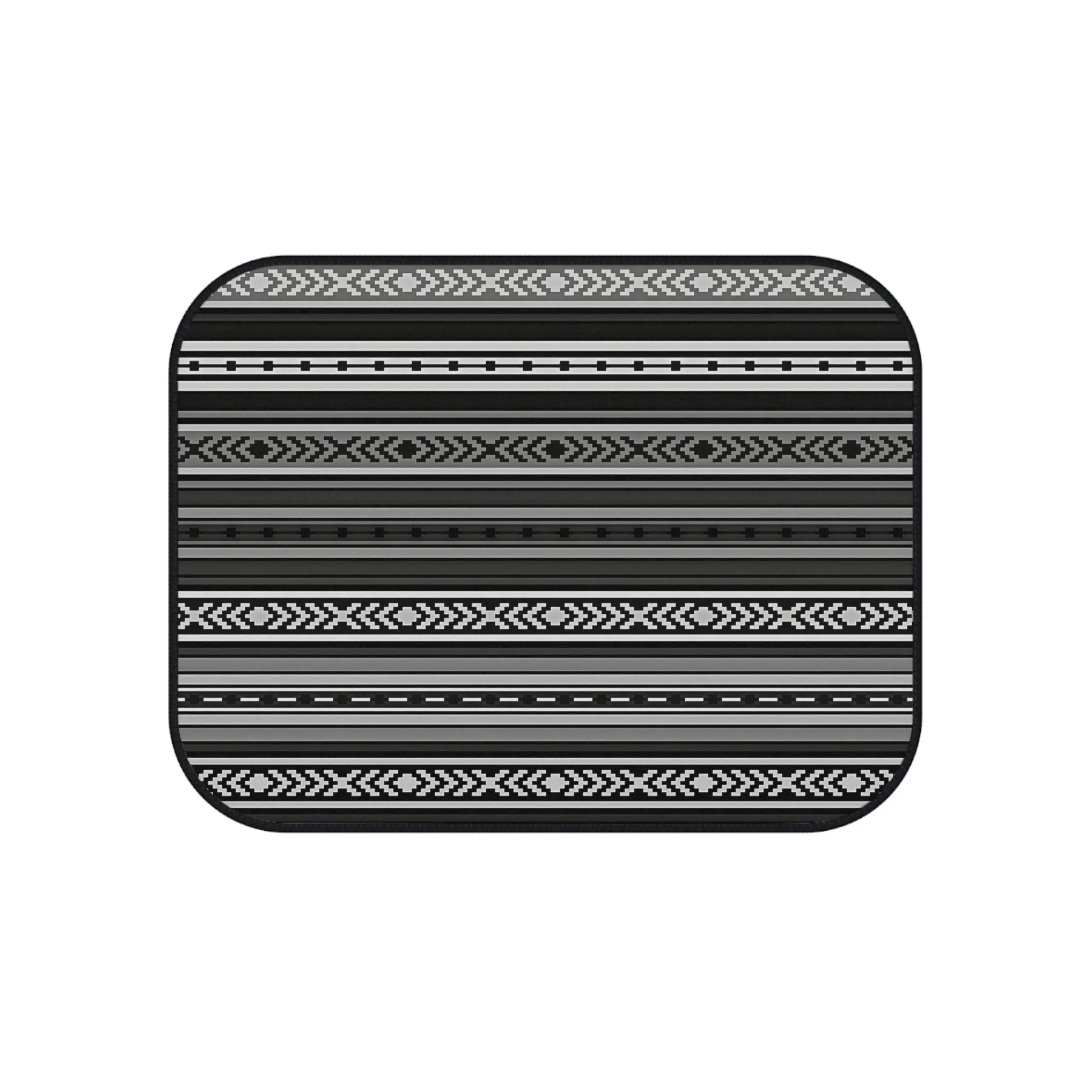 Car Mat Set of 4 Southwestern Gray Black Mats for Car for Front and Back Seat Rubber Car Floor Mats