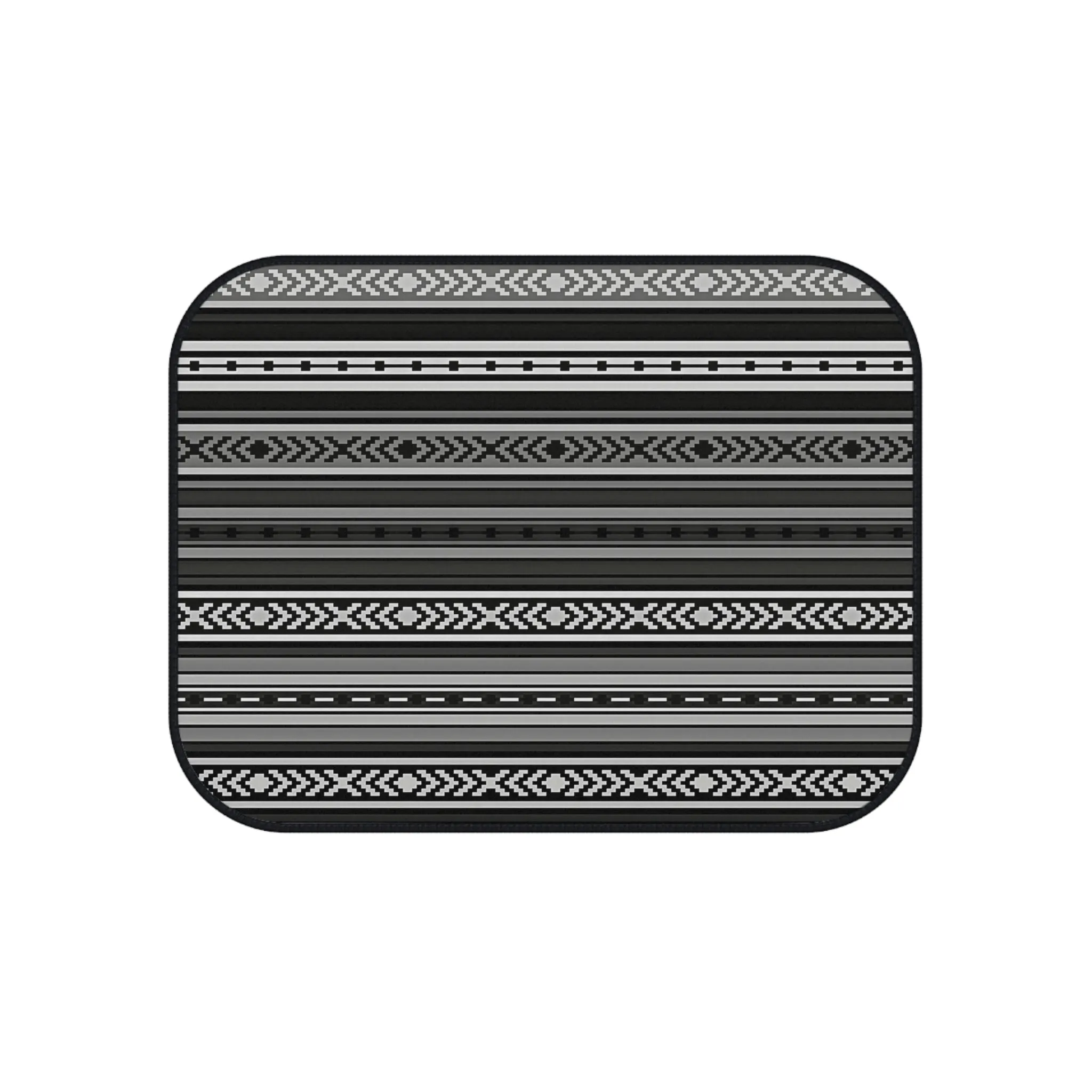 Car Mat Set of 4 Southwestern Gray Black Mats for Car for Front and Back Seat Rubber Car Floor Mats