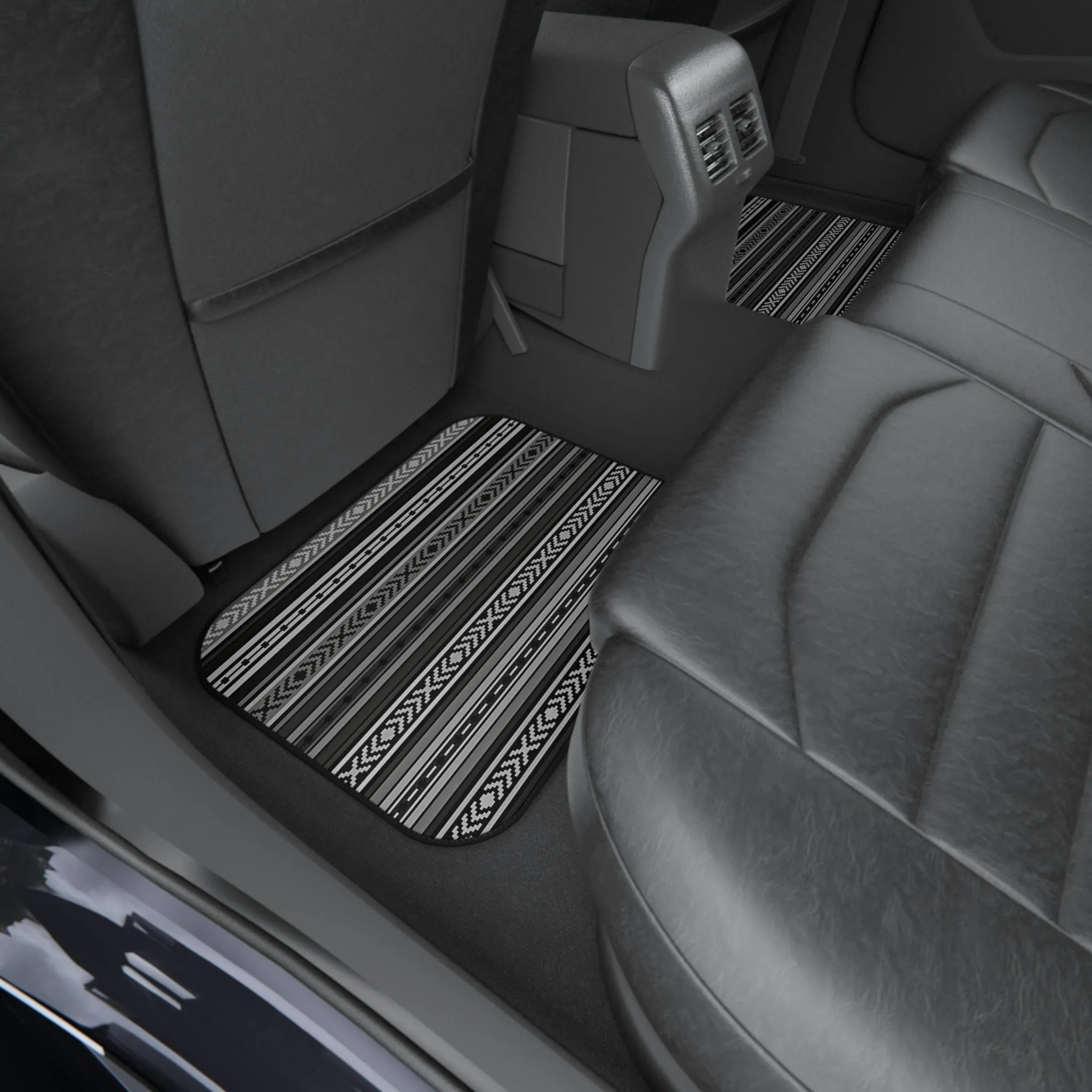 Car Mat Set of 4 Southwestern Gray Black Mats for Car for Front and Back Seat Rubber Car Floor Mats