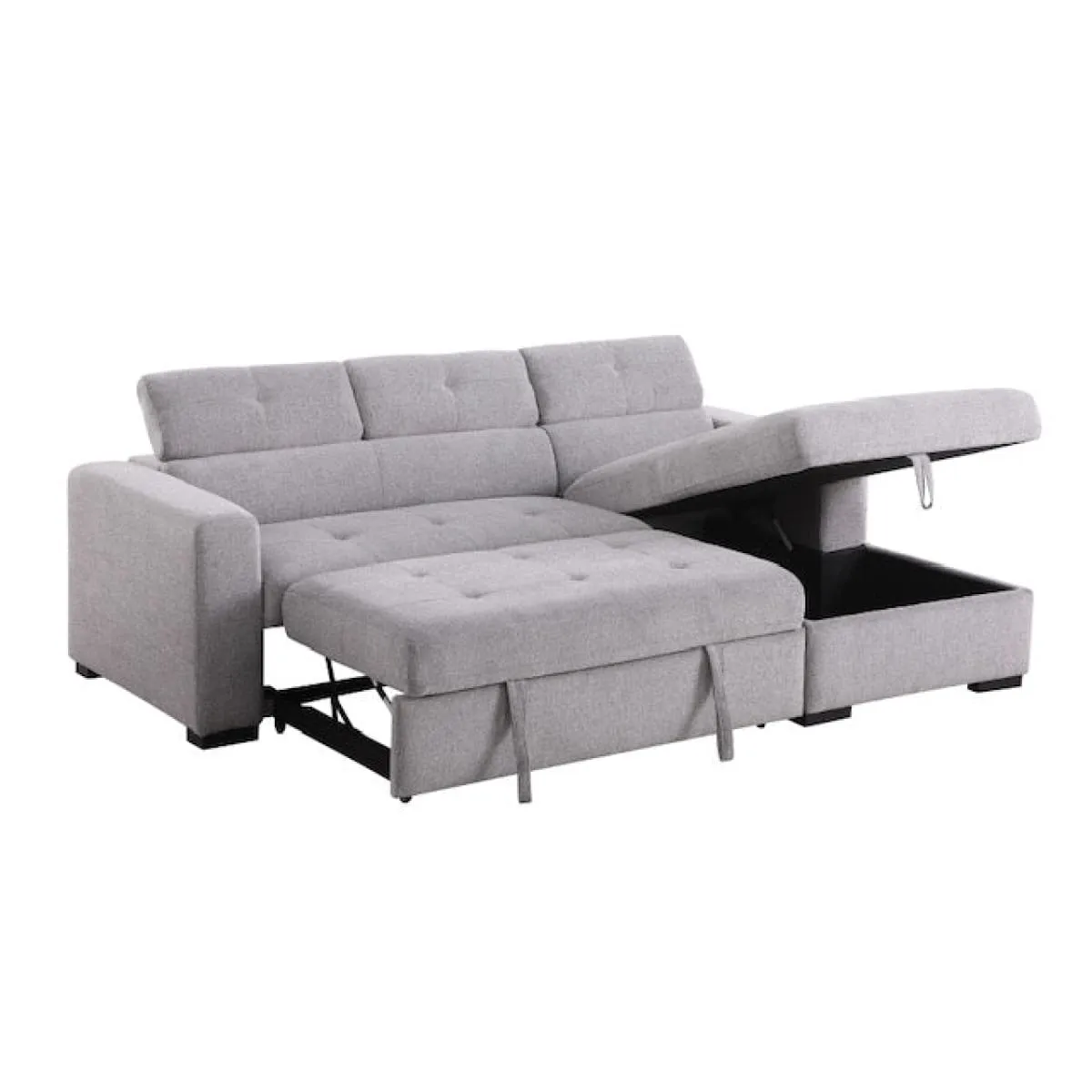 Carol Storage Sleeper Sectional - Stone