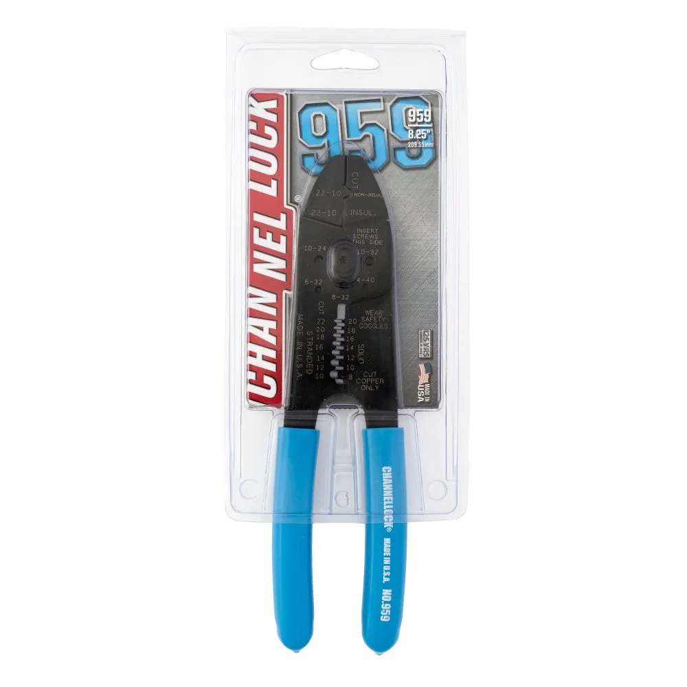 Channellock 959 8.25" Wire Stripper, 8to22 AWG Crimper