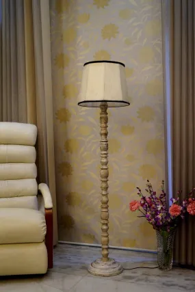 Classic Floor Lamp Cream & Brown with (Bulb Not Included)