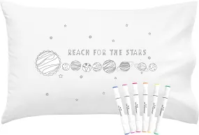 Colorable Reach For The Stars Pillowcase With Markers