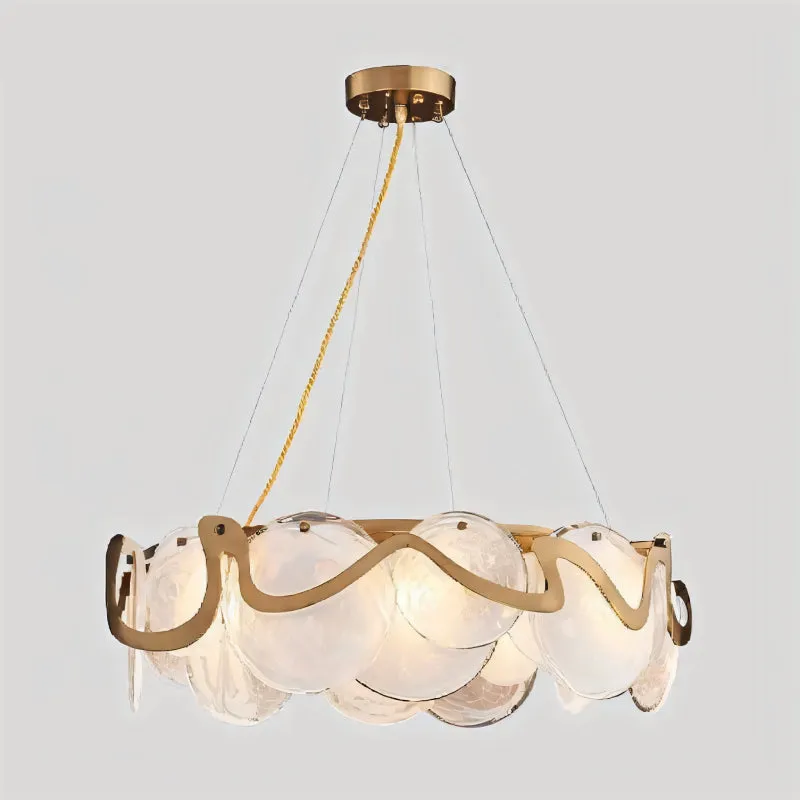 Creative Drum Gold Glass Living Room Chandelier