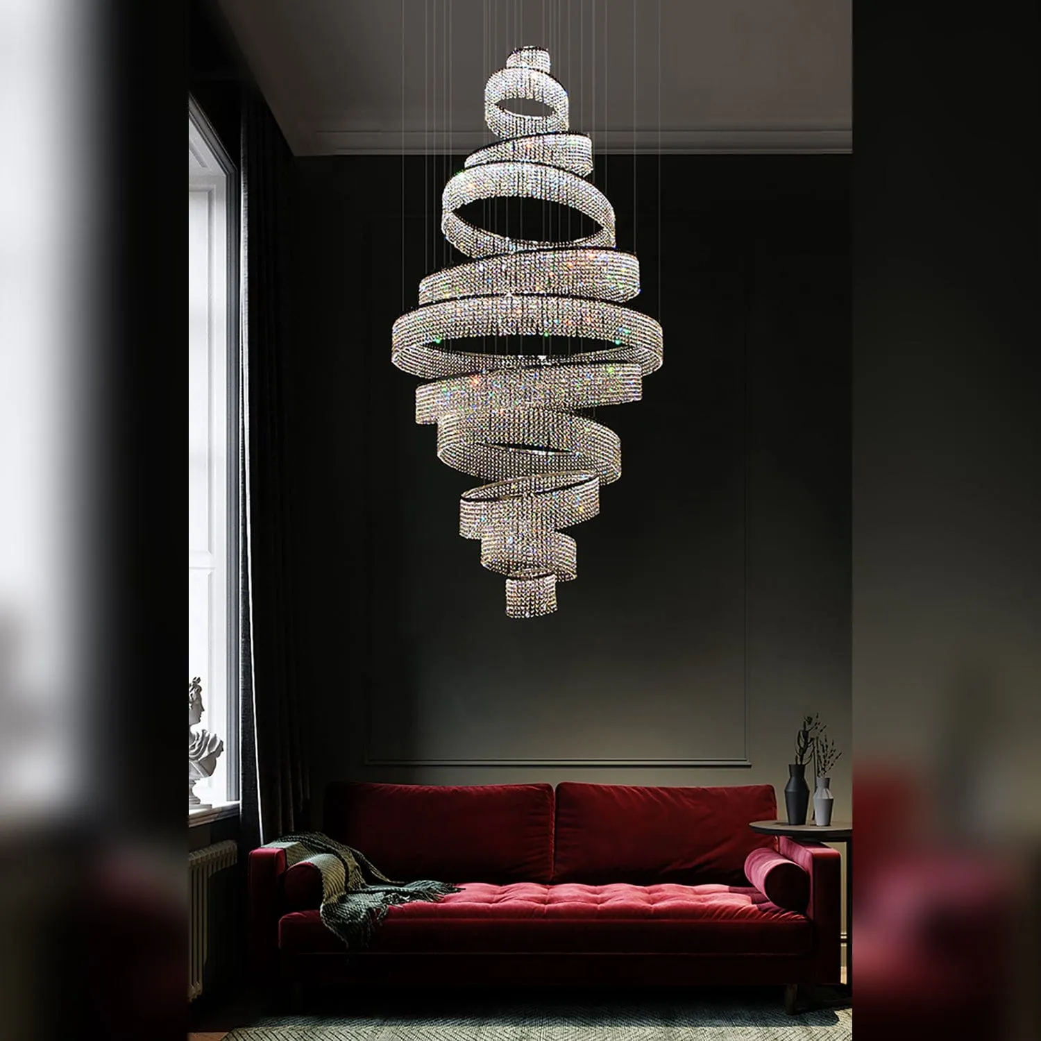 Crystal Imbrem Ring Chandelier