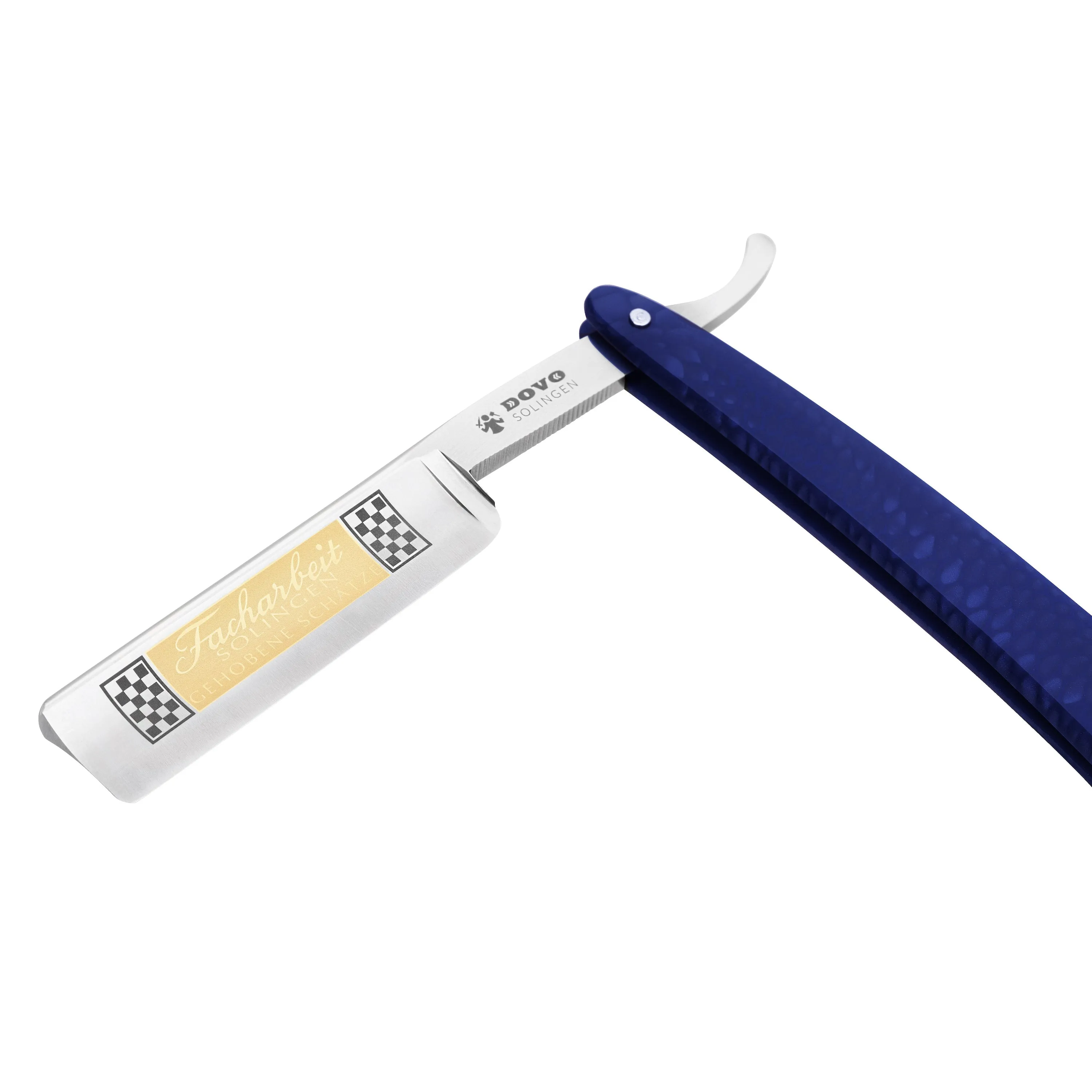 Dovo - Facharbeit Straight Razor, Acrylic Blue Handle, Square Point, 6/8"