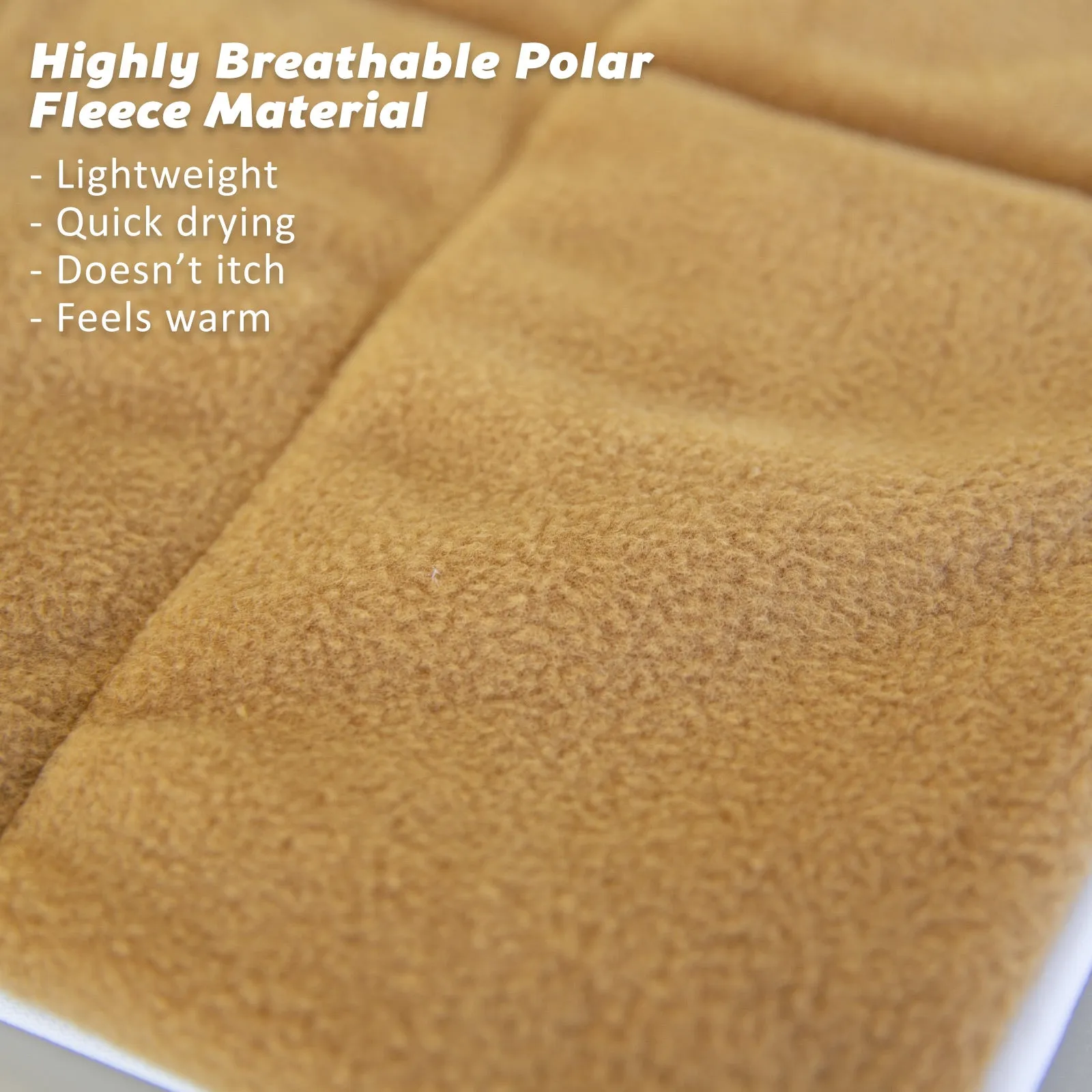 Durable Polar Fleece Pet Cushion Mat Pad 30in Beige