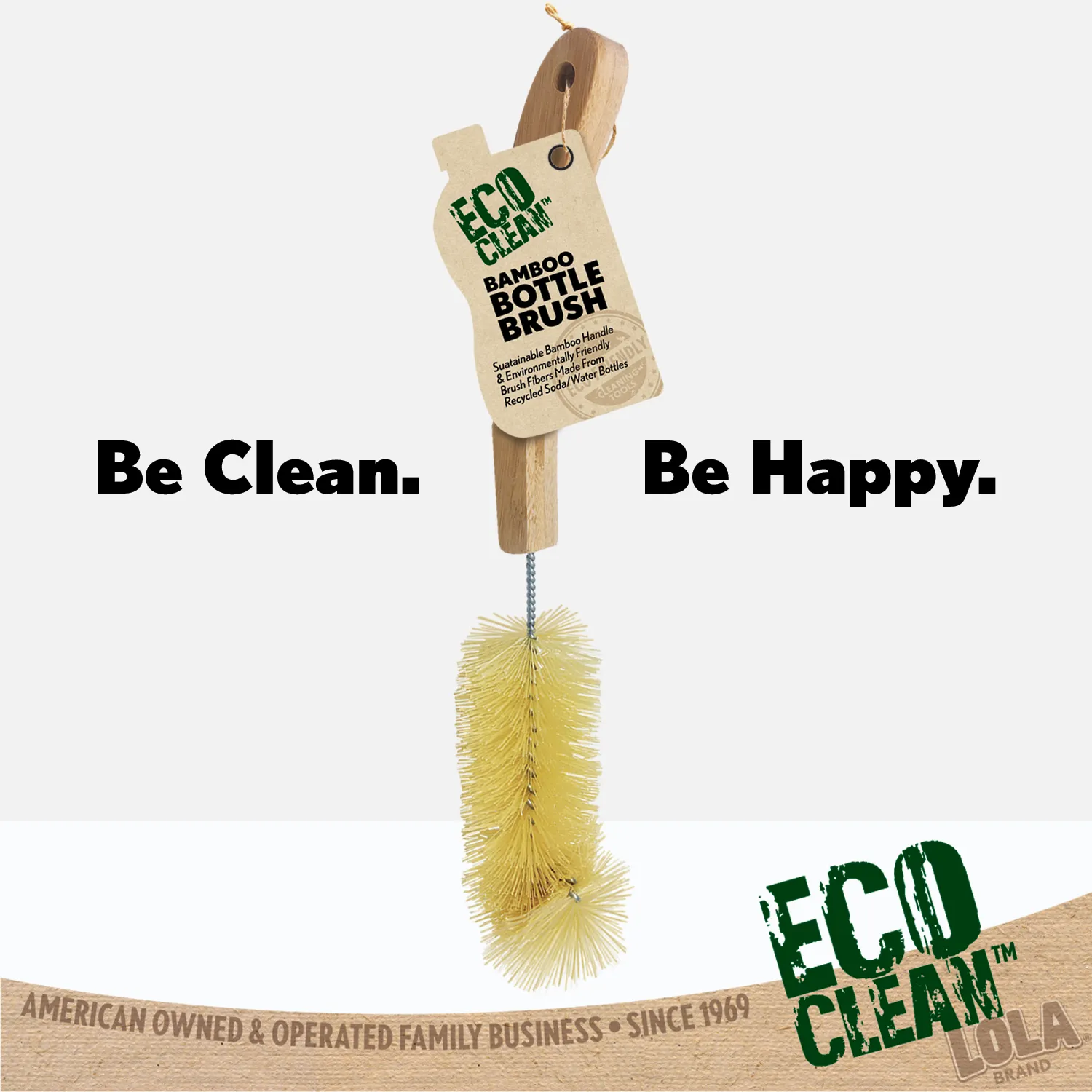 Eco-Clean Bamboo Bottle Brush - Pack of 6