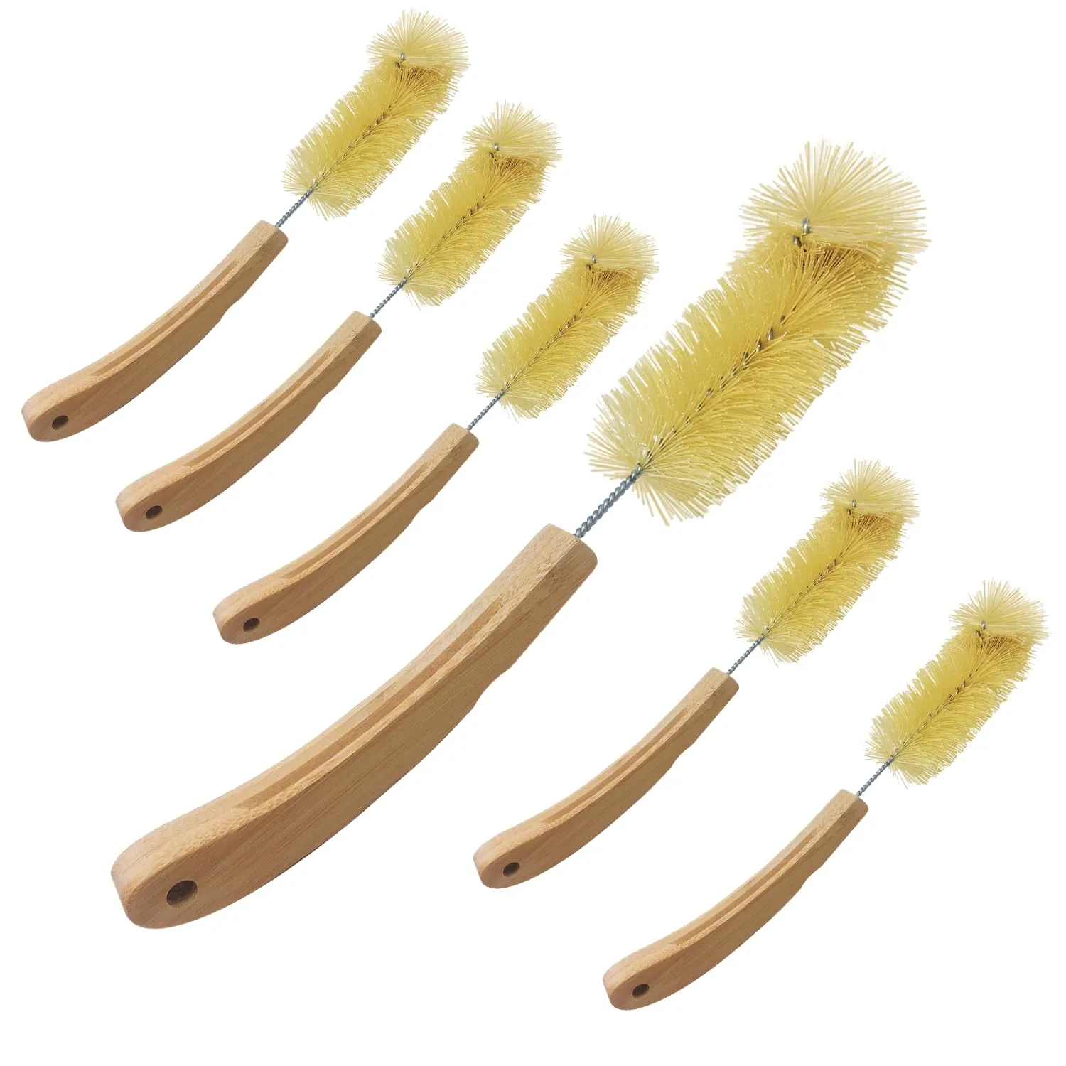 Eco-Clean Bamboo Bottle Brush - Pack of 6