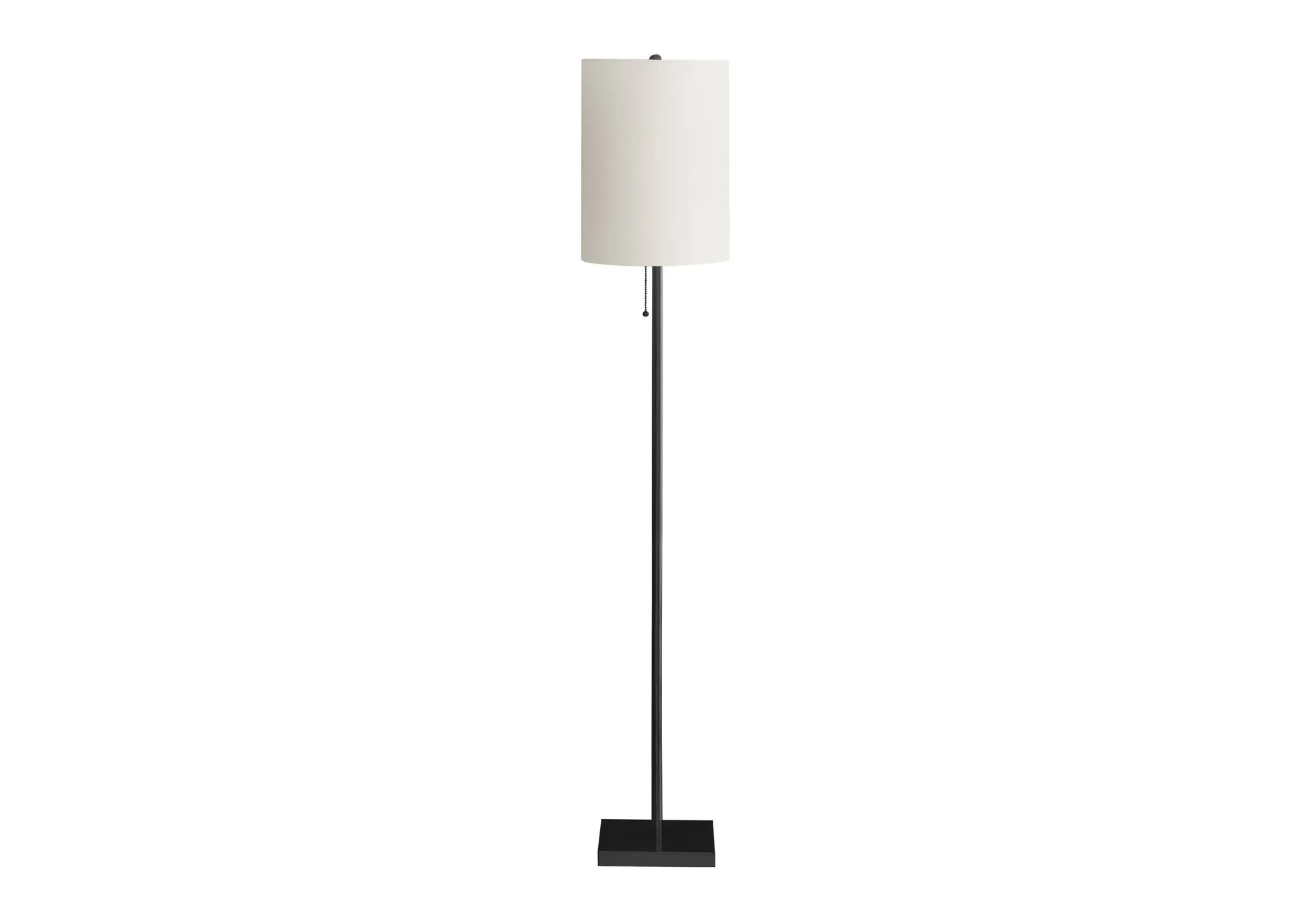 ElegancePro 62 inch Contemporary Black Metal Floor Lamp with Ivory Shade