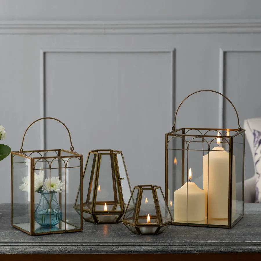 Elegant Mirror and Glass Lanterns for Candlelight Ambiance