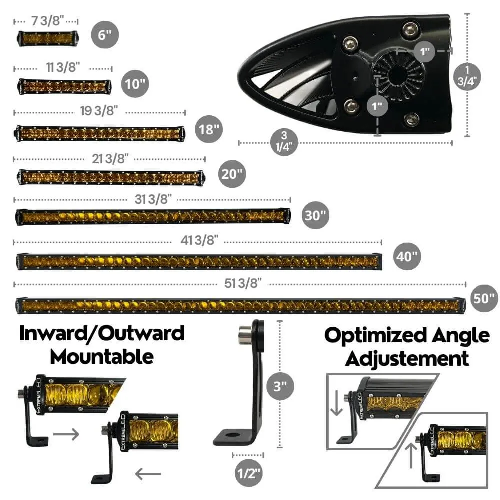 Extreme LED Single Row Amber LED Light Bar