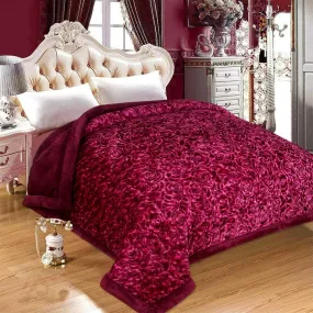 Fablicious Super Soft Microfiber Heavy Quilt | Razai for Winter Double Bed King Size (Wine)