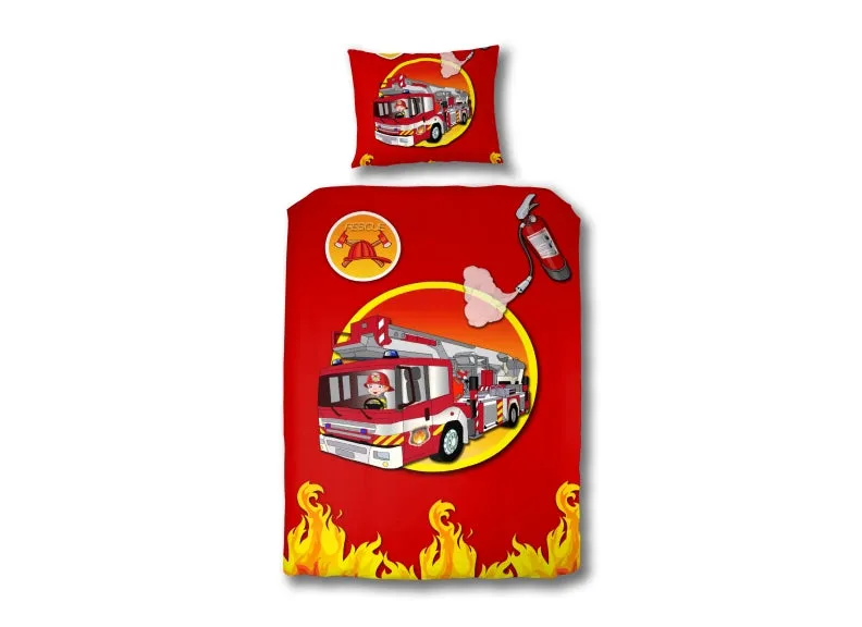 Fire Truck Bunk Bed W/Optional Duvet Cover