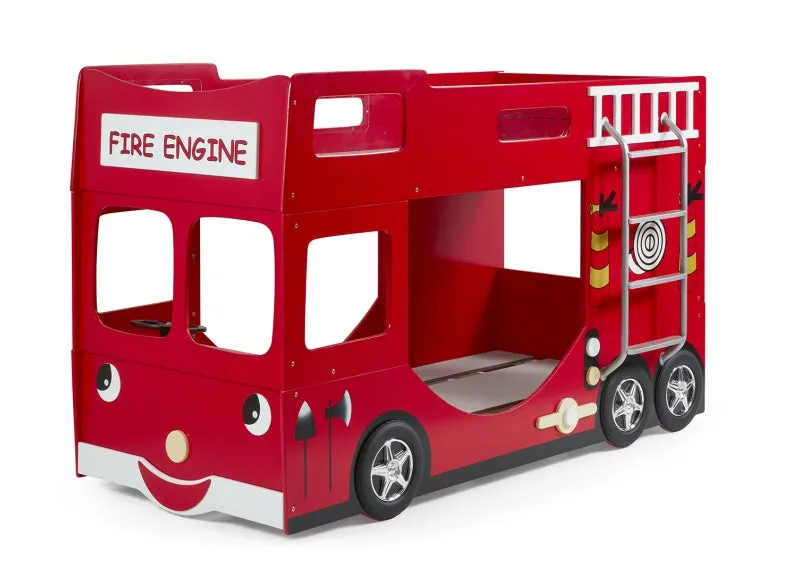 Fire Truck Bunk Bed W/Optional Duvet Cover